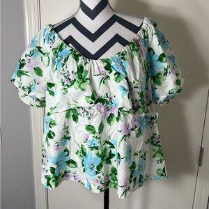 NWT Old Navy Women’s Off the Shoulder Floral‎ Cropped Blouse Plus Size 3X